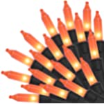 Mini Christmas Lights, 150 LED Incandescent Halloween Lights, 33FT 120V UL Certified Xmas Tree Lights for Christmas, Patio, Holiday, Party, Home, Indoor and Outdoor Decoration, Orange