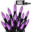 Dazzle Bright 200 LED Christmas Mini String Lights, 65FT Light Up 8 Modes Xmas Decorations Fairy Lights for Indoor Outdoor Room Garden Holiday Party (Purple)