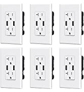 ELEGRP USB Charger Wall Outlet, Dual High Speed 4.0 Amp USB Ports with Smart Chip, 20 Amp Duplex ...