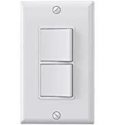 ELEGRP Decorator Double Rocker Light Switch, Two Single Pole Electrical Paddle Switch, 15A, 125V,...