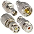 onelinkmore BNC to UHF 4 Type RF Connector Kit Coaxial BNC Male Female to UHF Male Female RF BNC UHF Radios Adapter Kit for Antennas Wireless LAN Devices Coaxial Cable Wi-Fi Radios External Antenna…