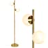 Brightech Sphere Floor Lamp for Living Room, Mid-Century Modern 2 Globe Pole Light for Bedroom, Bright LED Standing Lamps for
