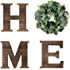 Yoleshy Wooden Home Sign with Artificial Eucalyptus Wreath for O, 9.8'' Home Letters with Wreath for Wall Hanging Decor, Rust