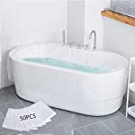 LMJIUJIU 50 PCS Disposable Bathtub Liners, Large Tub Liners Plastic Bathtub Covers for Travel,Salon,Household and Hotel Bath Liner Bag -with Stickers, 102inx47in
